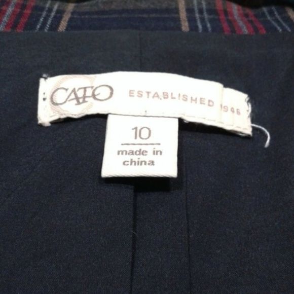 Cato navy and red plaid Peplum blazer - Picture 3 of 6